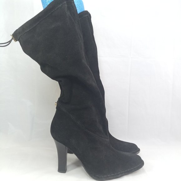 Hot In Hollywood Slouchy Boots Women Size 10 Black Convertible Suede - Picture 4 of 7